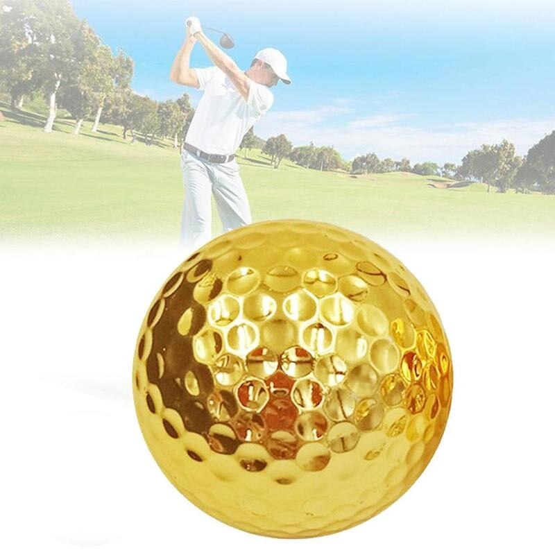 Gold Golf Balls luxury Royal plating Gold Golf Balls Golfer Indoor Outdoor Swing Putter Training Balls for Friend family