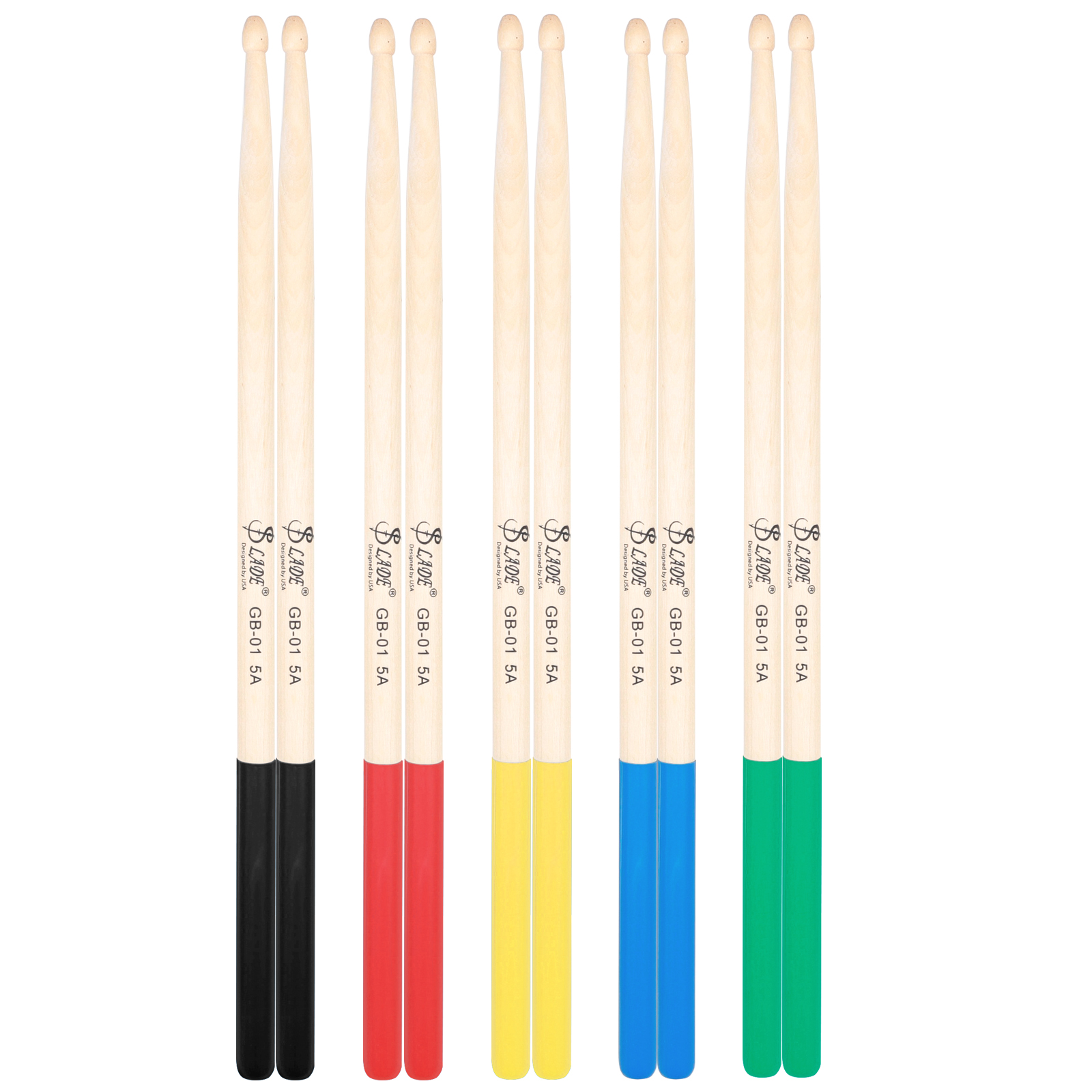 SLADE baquetas de arce profesionales, accesorios de percusión de madera, 5 colores, piezas de instrumentos musicales, 1 par, 5A