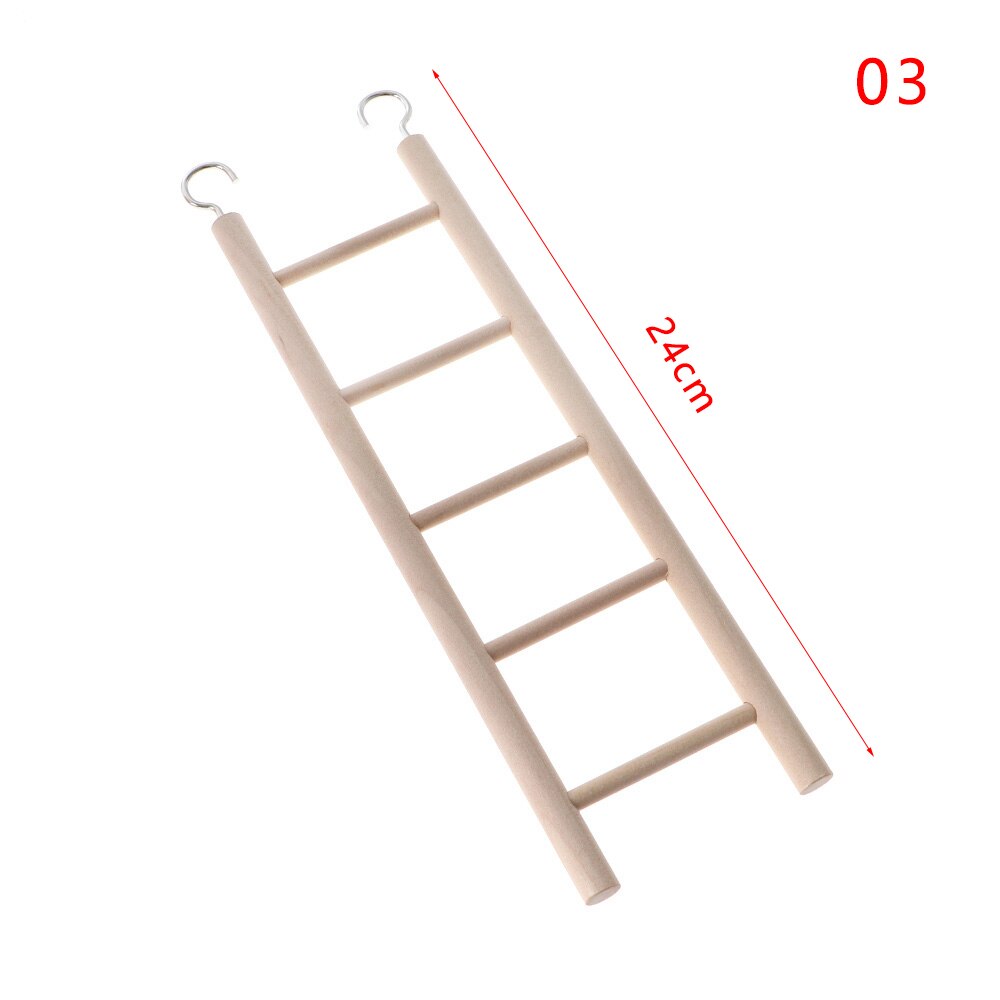 1 Uds Swing de escalera escalada de madera escaleras para pájaros juguetes loro juguete hámster de juguete artesanal jaula decoración suministros