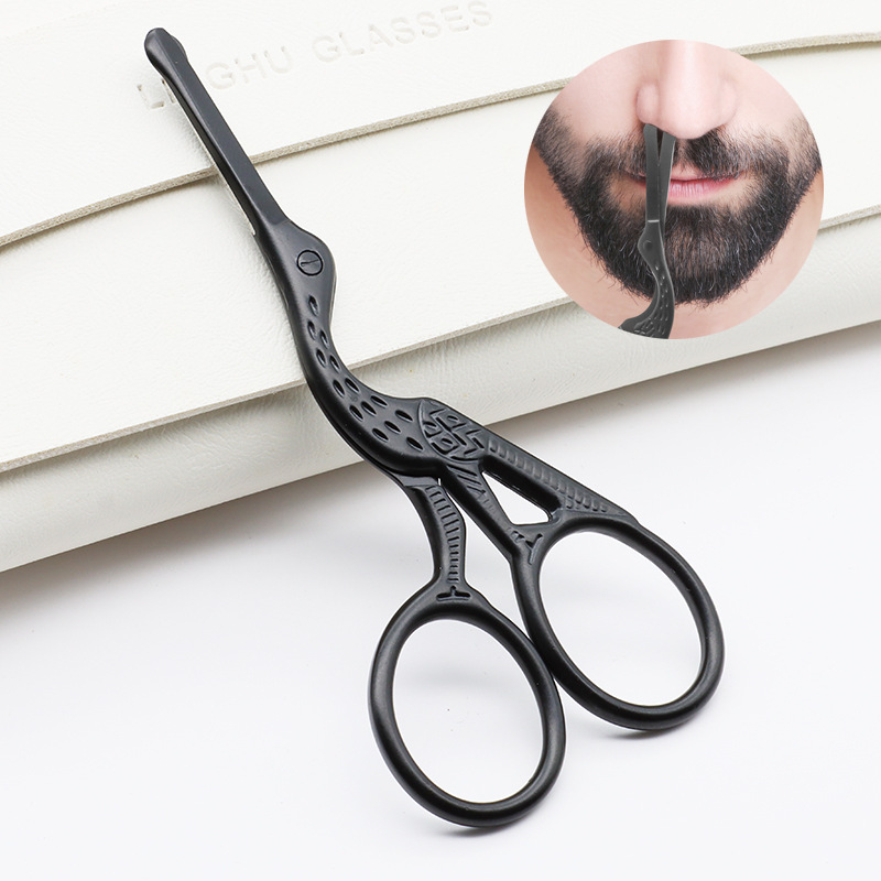 Zwarte Neus Haarschaar Rvs Ronde Hoofd Schoonheid Trimmer Neus Haar Trimmers Draagbare Ergonomie Neus Haar Snijder Gereedschap