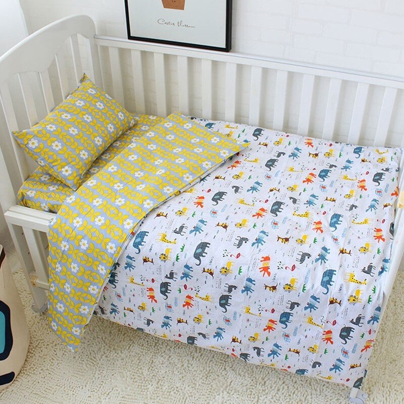 Baby sengetøj sæt 3 stk til krybbe nyfødt baby sengetøj til pige dreng aftagelig barneseng dynetæppe inklusive uden udfyldning: No1
