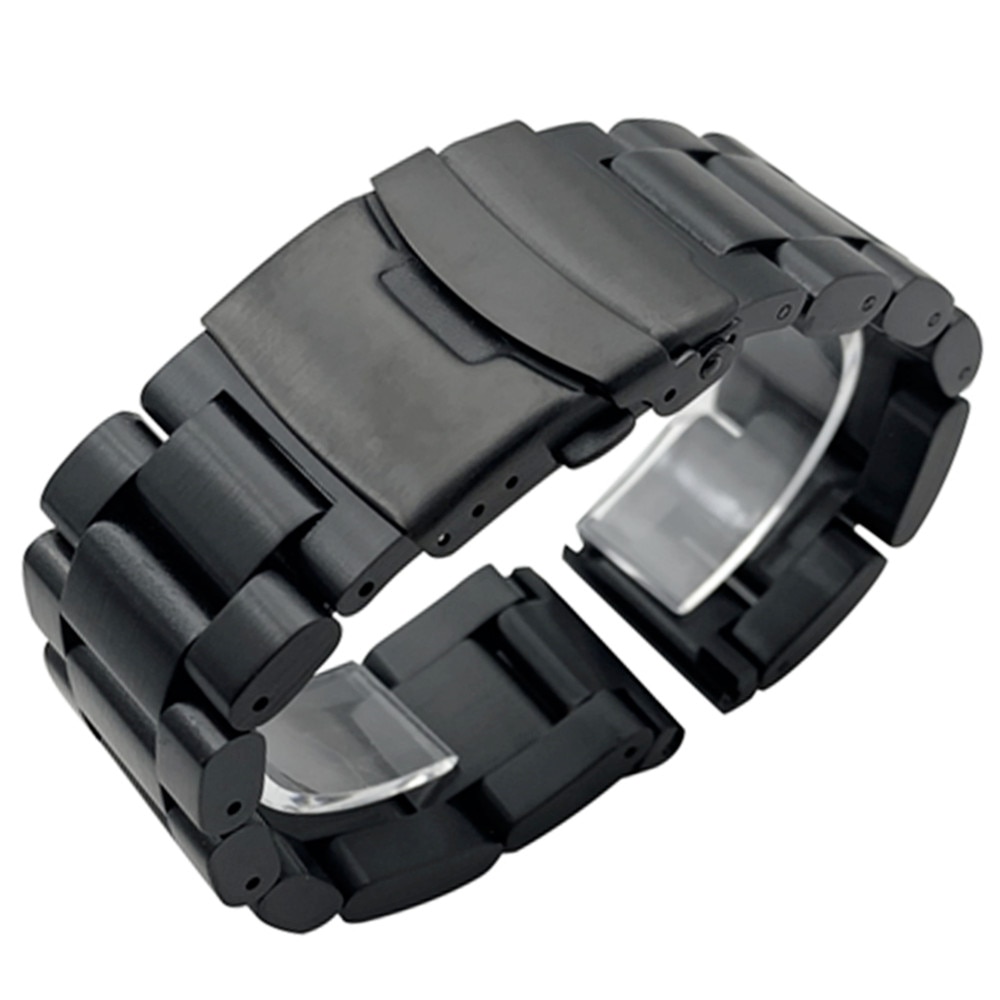 Solid Thickening 5.5mm 316L Stainless Steel Watchbands Silver 22mm 24mm 26mm Metal Watch Band Strap Wrist Watches Bracelet