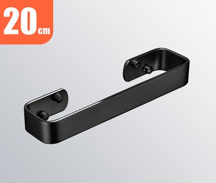 Massief Aluminium Zwart Badkamer Handdoek Bars Enkele Handdoekenrek Badkamer Wandmontage Handdoekhouder Badkamer Accessoires 20-60 Cm: 20cm black