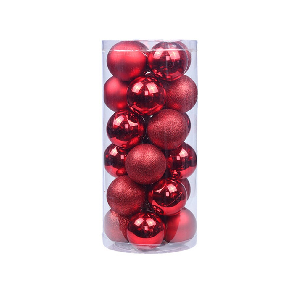 Amerikaanse kerstboom hangende ballen decoratie feest bruiloft kerstballen ornament 24 stuks 60mm: Rood
