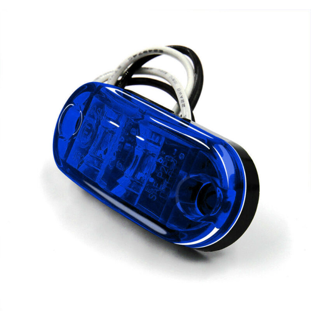 10 st  dc 10v-30v 2.5 " blå led-lampa oval röjning trailer lastbil sidomarkeringsljus parkeringsbakljus för suv lastbil lastbil