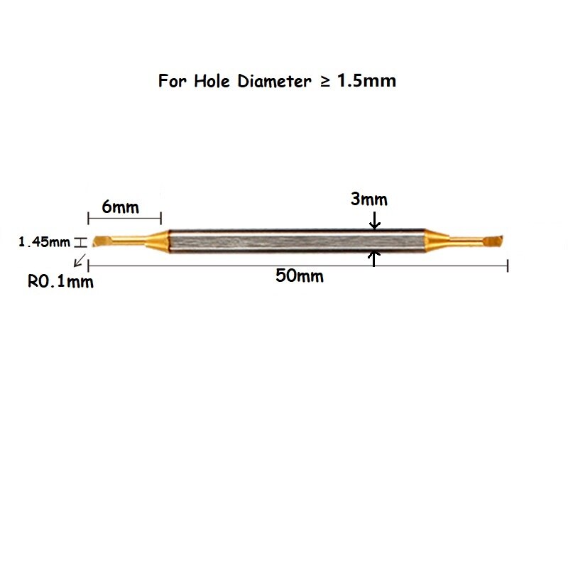 Full Size MTR Double End CNC Lathe Turning Tool One-piece Integrated Precision Boring Head Carbide Micro Boring Bar: MTR1.5R0.1L6DE