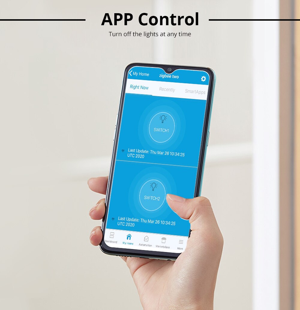 Benexmart zigbee 3.0 smart strømbryter lysbryter 100-240v alexa google home smartthings tuya modul relé 2 veis