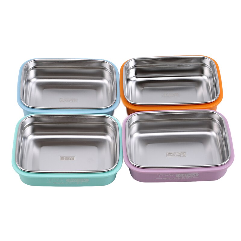 Effen Kleur Lunchbox Voor Kinderen Rvs Bento Box Lekvrije Kinderen Bento Lunchbox Voedsel Container Doos