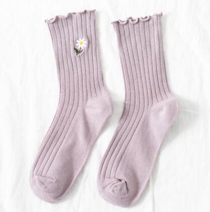 Streetwear Little Madeliefjes Borduur Leuke Sokken Vrouwen Japanse Koreaanse Harajuku Stijl Kawaii Sokken Herfst Winter Voor Dames Носки: 2