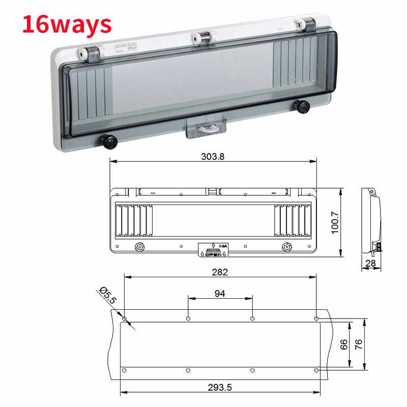 Circuit Breaker Transparent Waterproof Box Window Distribution Box Protect Window Cover Monitor Observation Window Switch Ip67: 16