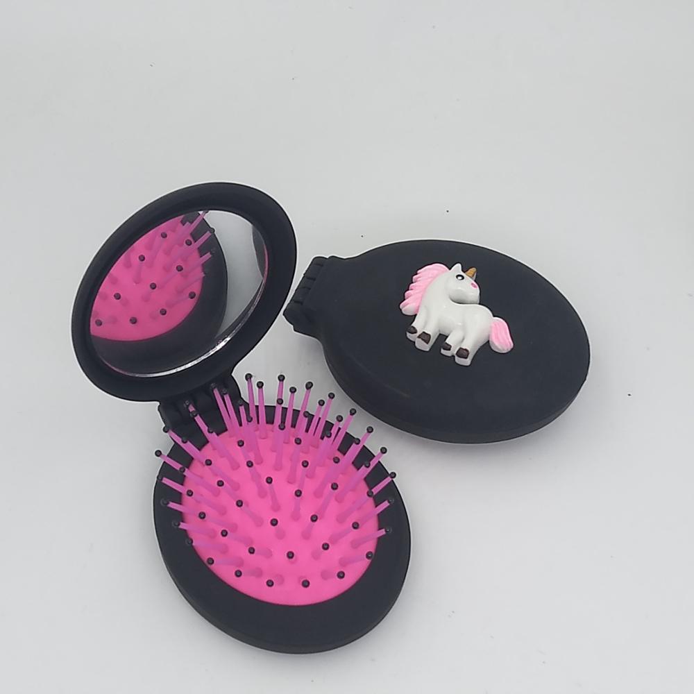 Licorne ou bonjour KT voyage brosse à cheveux peignes de Massage avec miroirs peignes de maquillage portables peignes de voyage style airbag peignes
