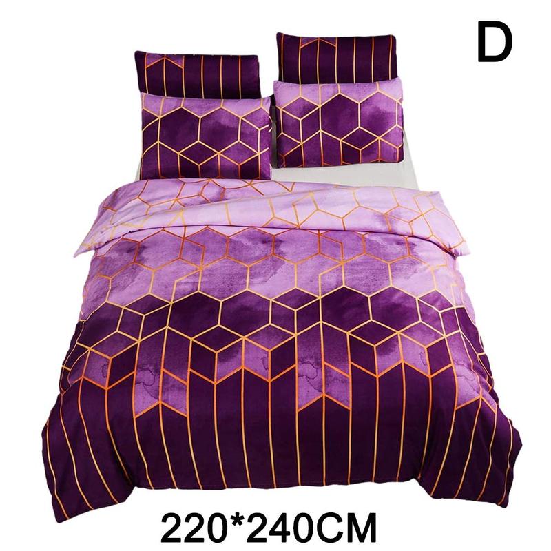 Geometrische Plaid Dekbedovertrek Nordic King Size Beddengoed Kits Dubbele Koningin Dekbedovertrekken Kussensloop Zonder Laken 220*240Cm: D