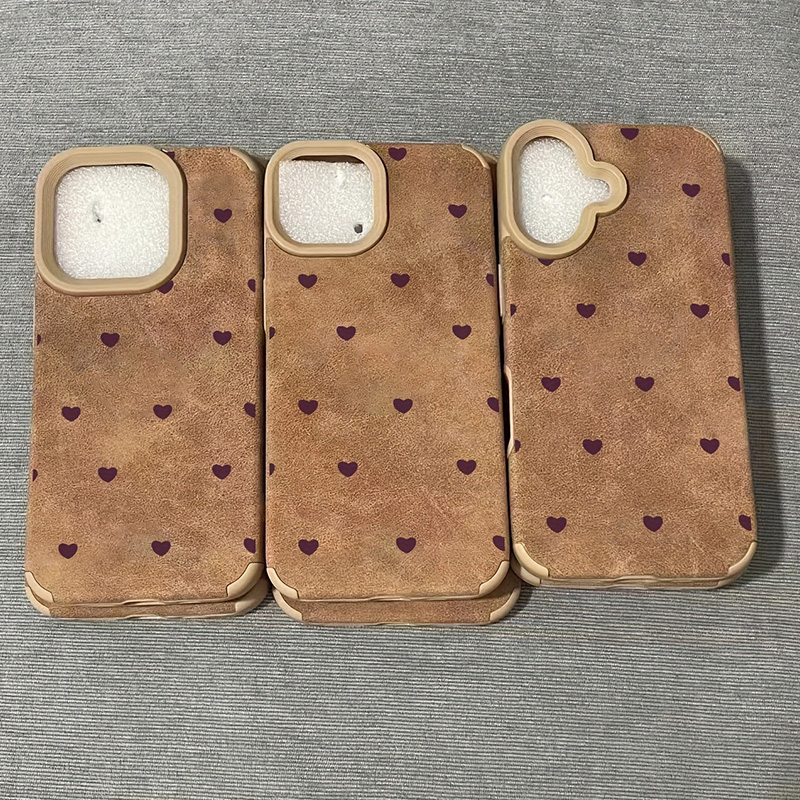 Zamszowe etui na telefon Small Heart Suede High Value Fashion do iPhone 16 15 14 13 12 11 Pro Max Plus XS X XR Wstrząsoodporna matowa osłona zderzaka