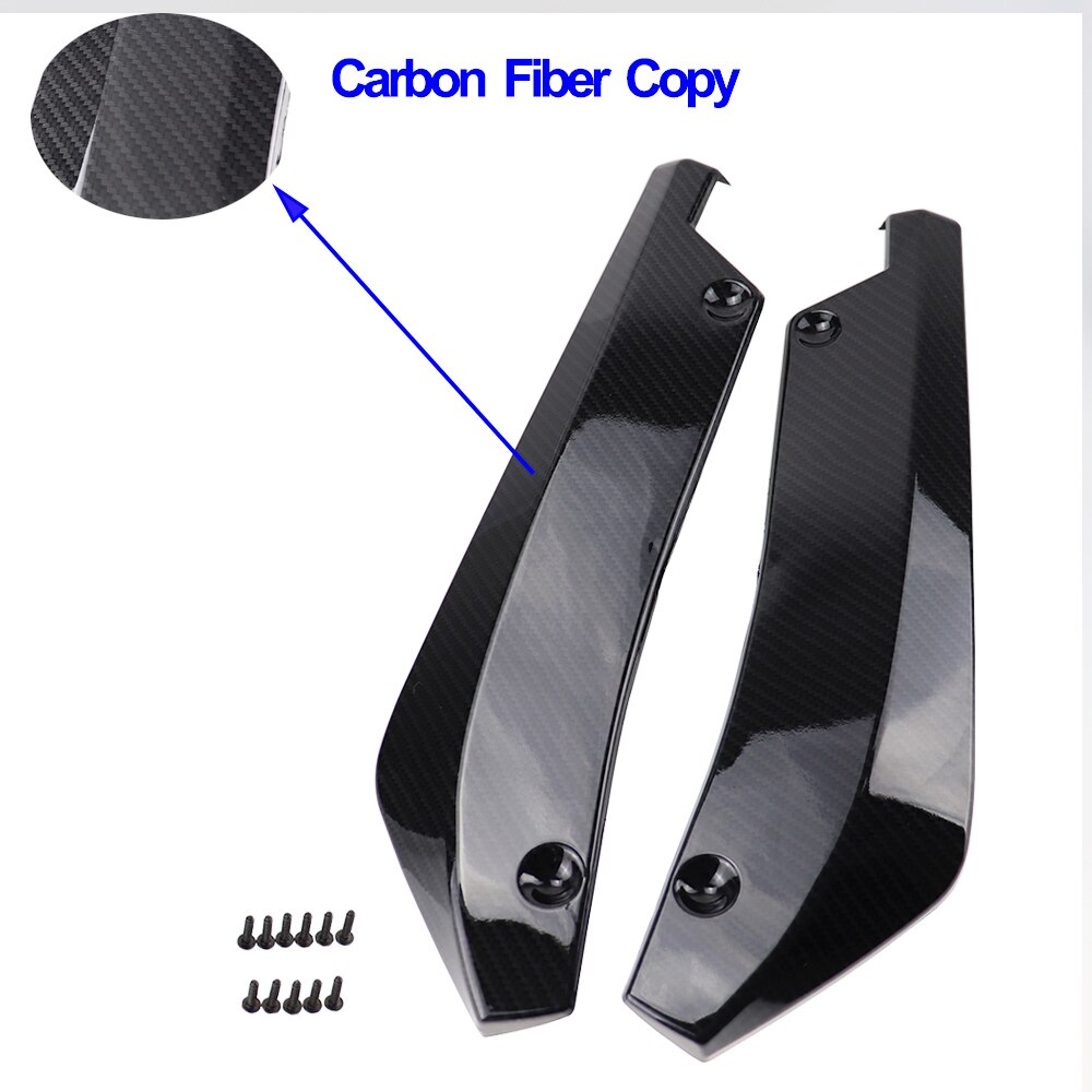Lame de pare-choc arrière universelle pour voiture, diffuseur de pare-chocs arrière, protection contre les rayures, aileron latéral, enveloppe de lèvre arrière noire, séparateurs d'angle, modifiti: Carbon Fiber Copy