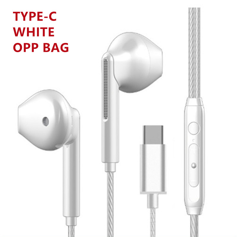 Kablede hovedtelefoner i øret headset kablede øretelefoner med mikrofon bas stereo ørepropper sport til huawei xiaomi vivo oppo iphone 5-6: Hvid