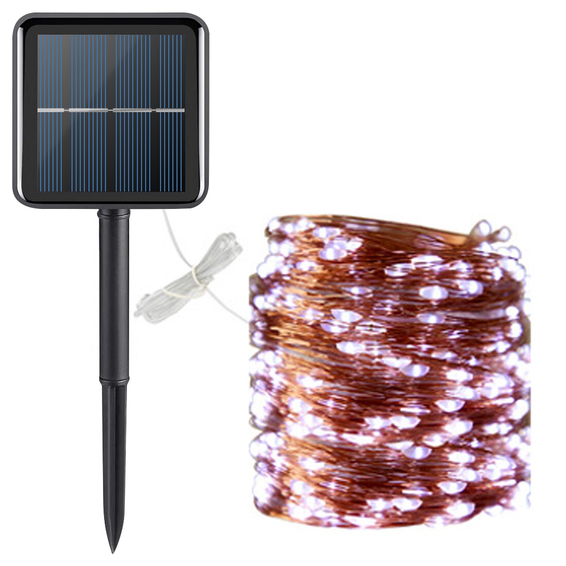 Extérieur 10M 20M lampe solaire LED chaîne fée lumières Flash 100/200led s étanche pour noël jardin Yard fête décoration: White / 20M 200LED