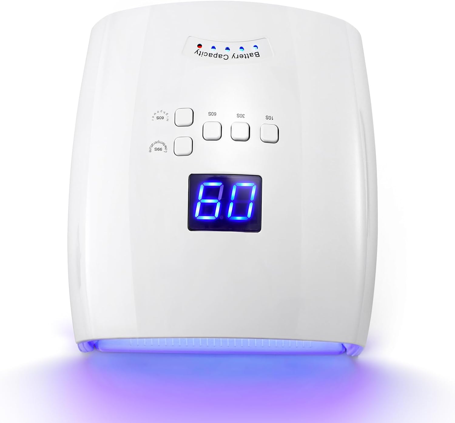 Lámpara de uñas LED UV recargable, lámpara de 66W para manicura con pantalla LCD, 4 ajustes de temporizador, herramientas de manicura para decoración de uñas para el hogar y el salón