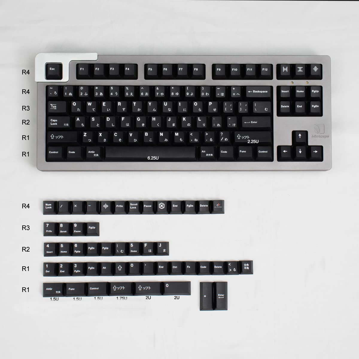 Teclas PBT Minimalistas Brancas de 135 Teclas, Perfil Cherry, DYE-Sub, Personalizadas em Inglês para Teclados Mecânicos 61/64/87: Ciano