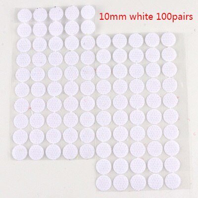 10mm 99pairs Velcros Self Adhesive Fastener Colorfull Dots Stickers Strong Glue Hook And Loop Magic Tape Round Klitterband: 10mm white 99pairs
