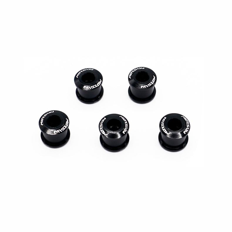5Pcs Mtb Fiets Kettingwiel Schroeven Fietsen Kettingblad Wielbout Legering 7075 4.9Mm/6.4Mm Racefiets Disc schroeven Voor Crankstel Onderdelen: Black / 4.9mm