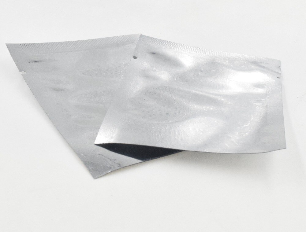 3 størrelser 100 stk/lot sølv aluminiumsfolie pose pose mylar pose vakuumposer for matoppbevaring flate aluminiumsposer