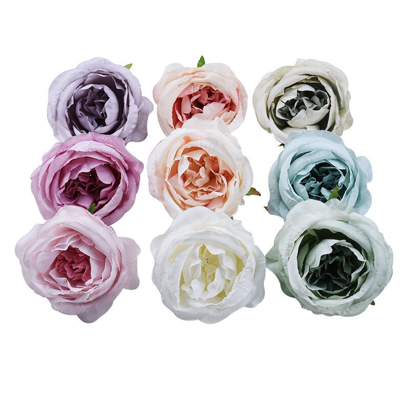 30/50pcs 7 CM silk roses Artificial flowers for Home decoration Christmas Wedding Diy Headwear brooch supplies Scrapbook