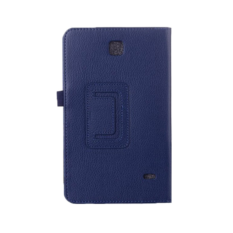 Samsung Galaxis Tab 4 7.0 zoll sm -t230 t231 t235 litschi-aufbringen kippen ledertasche faltbare halterung Tablette-abdeckung: Dunkelblau