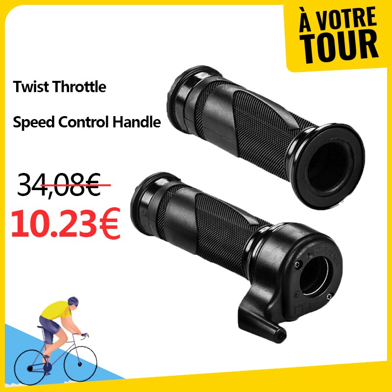 Electric Bike Scooter Twist Throttle Ebike Throttle Grip 24V-72V Speed Control Handle 155CM Thumb Handle for Electric Bike
