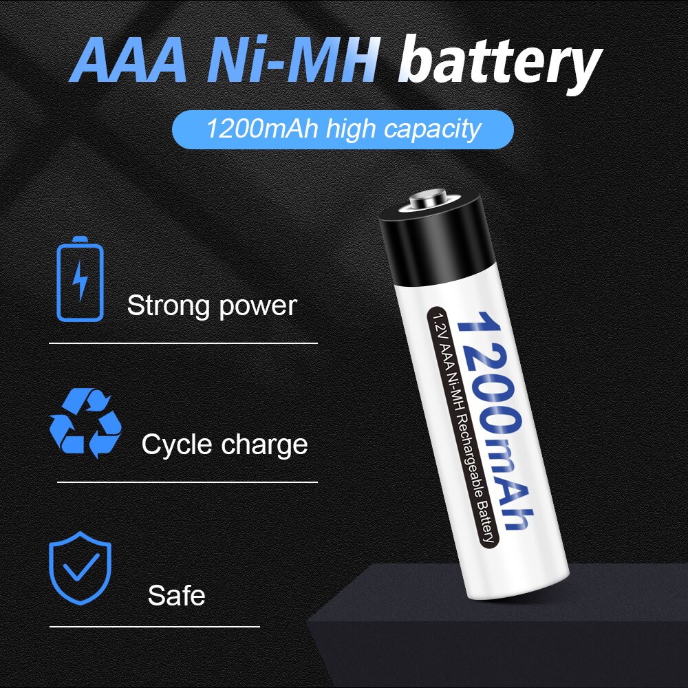 2/4/6/8/10/12PCS AAA Battery 3A 1.2V Ni-MH AAA Rechargeable Battery Batteries Low Self Discharging AAA Batteries 1200mAh