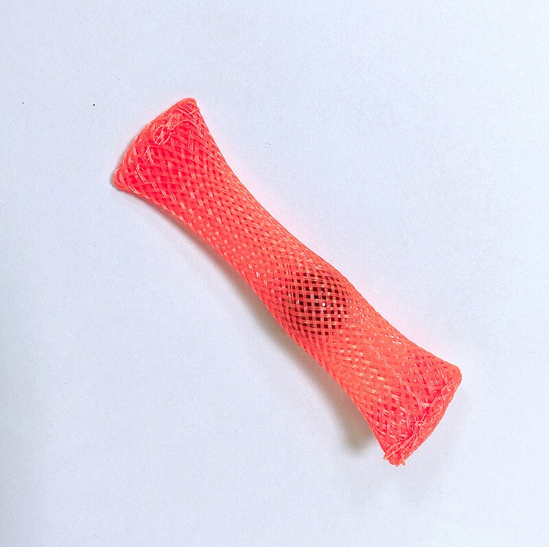 Marbles Mesh Stress Relief Ball Fidget Toy for Anxiety Autism ADHD Therapy Toys EDC Hand Net Tube with Glass Decompression Toy: Orange 1PC