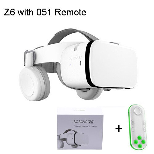 Bobovr Z6 mise à niveau Casque Casque 3D VR lunettes Casque de réalité virtuelle Bluetooth écouteur pour Smartphone Google carton: With White 051