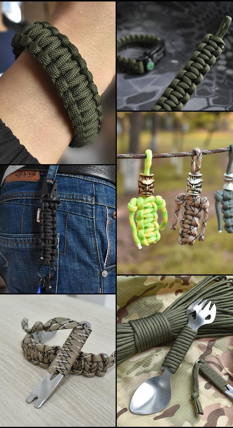 30M Paracord Outdoor Camping, Smycz survivalowa, Lina spadochronowa, Akcesoria do namiotów spacerowych