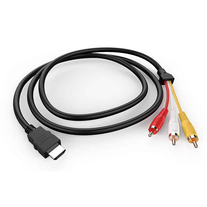 Cable HDMI Compatible con RCA, 1080P 5 pies/HDMI macho a 3 RCA, adaptador de conector de Audio y vídeo AV para TV HDTV