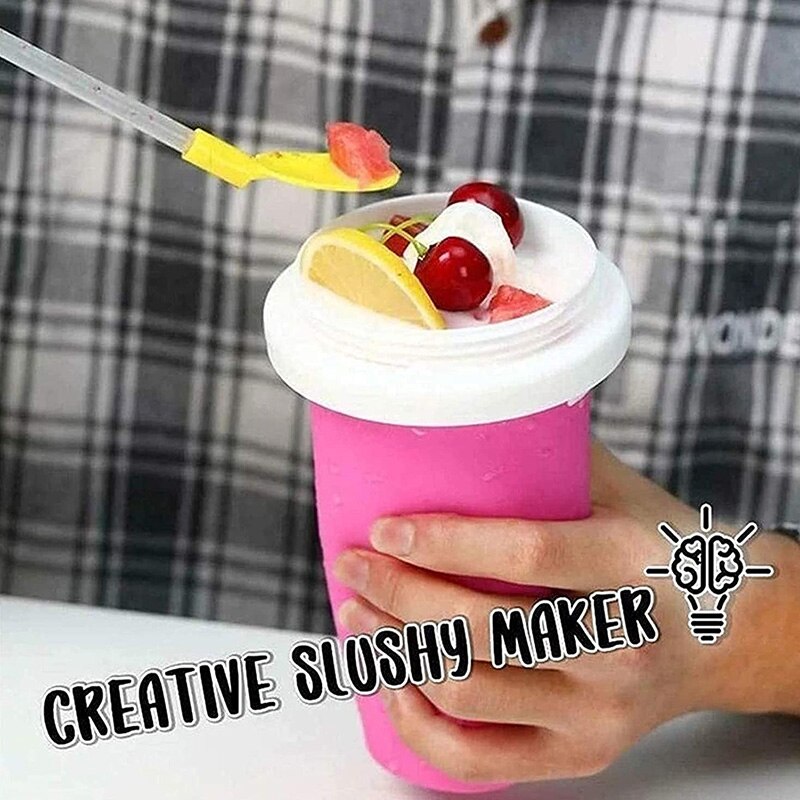Slushie – tasse à smoothie rapide, tasse de refroidissement, double couche, à presser, fabricant de Slushy, tp