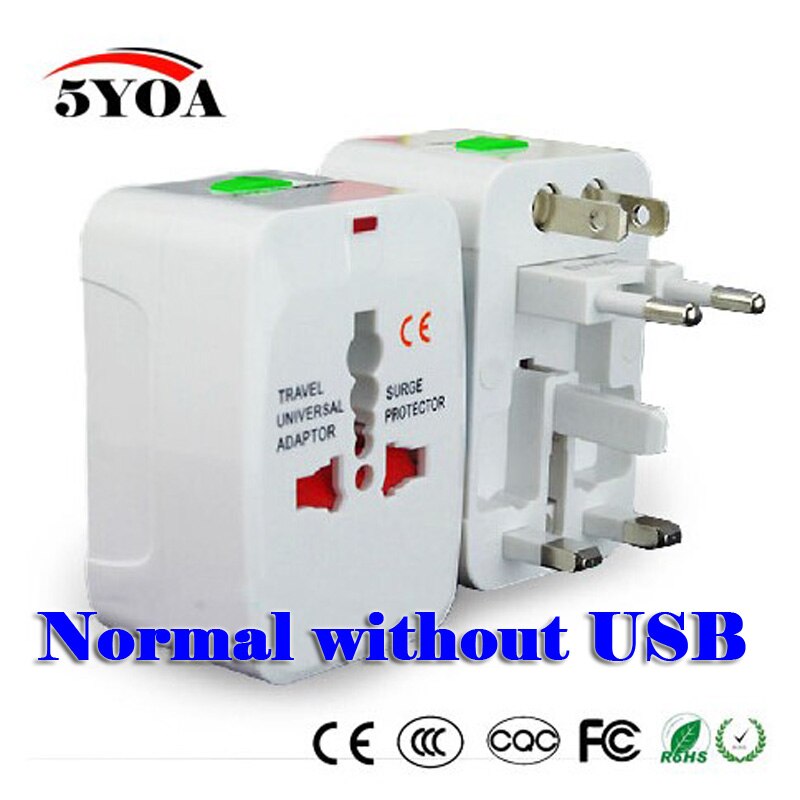 Option 2 USB Charging Port All in One Universal Worldwide Travel Wall Charger AC Power AU UK US EU Plug Adapter Adaptor: without USB Port