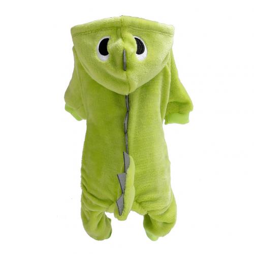 Husdjur katt kläder roliga dinosaurie kostymer vinter varm plysch katt kappa liten katt kattunge hoodie valp hund kläder: Ljusgrön / S