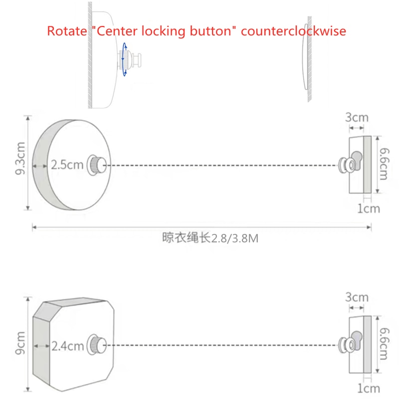 Black Clothesline Retractable Dryer Stainless Steel Steel Wire Single Row Clothesline Laundry Hanger White Clothes Drying Rope