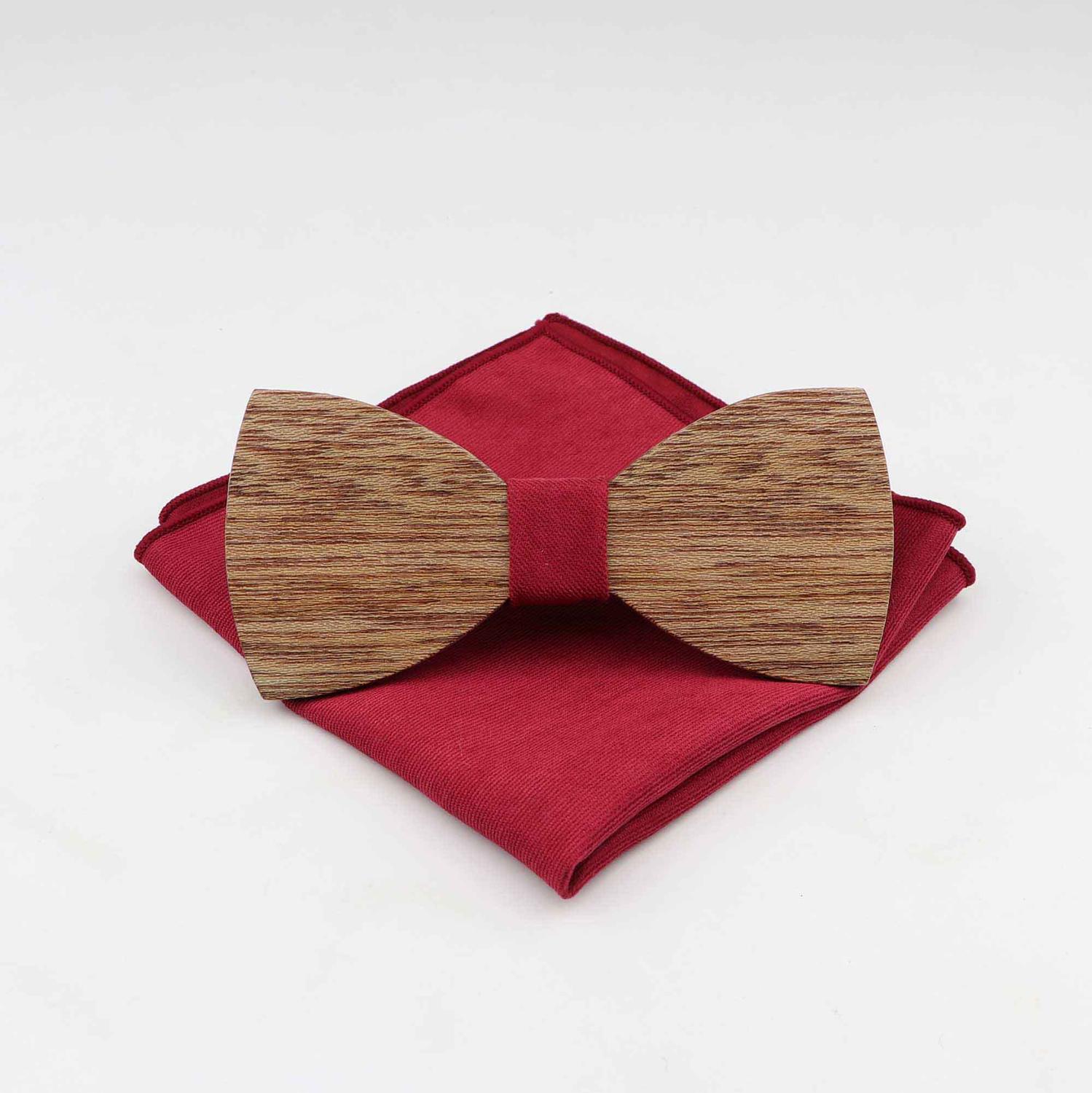 Handgemachte 100% Holz Bogen Krawatten Tasche Platz Set Für Männer Hochzeit Feste Farbe Ganze Holz Butter: 4