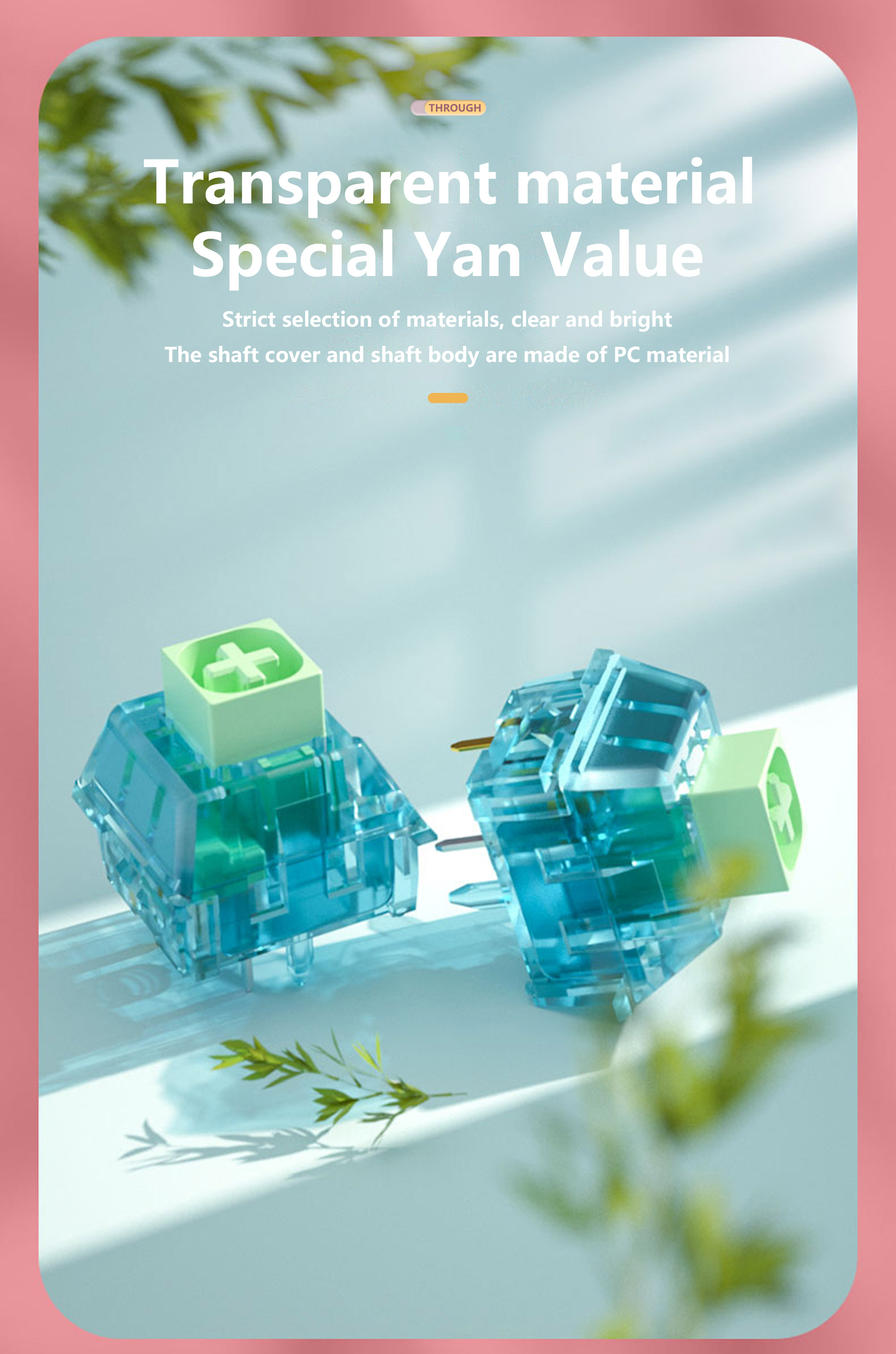 Kailh BOX Zhixia przełącznik eteryczny dźwięk akapit klasy cyjan przełącznik ostre wstępnie nawodnione mechaniczny przełącznik klawiatury 5-Pin POM DIY