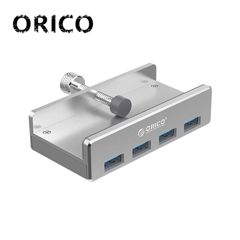 ORICO MH4PU Aluminium 4 Poorten USB 3.0 Clip-type HUB Voor Desktop Laptop Clip Bereik 10- 32mm Met 100cm Kabel Datum-Zilver