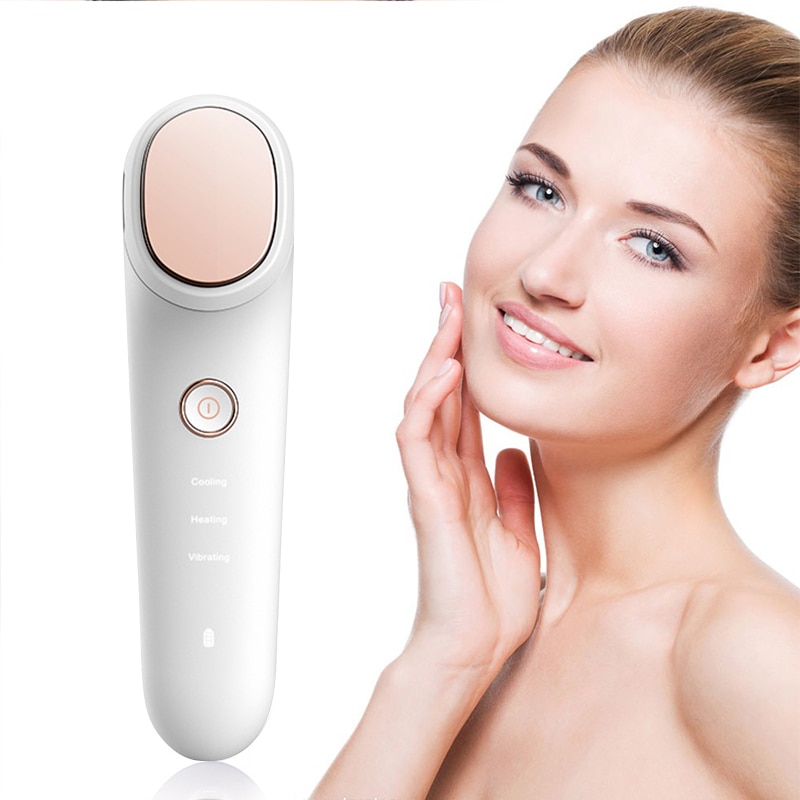 Masajeador Facial de iones galvánico, rejuvenecimiento con compresión de hielo, masaje de belleza, vibración, antiarrugas, limpieza profunda de poros: Default Title