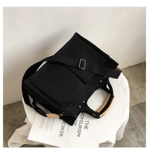 Sac à main en coton tendance pour femmes, sac à bandoulière en toile de grande capacité pliable et réutilisable, sacoche de Shopping, fourre-tout pour dames