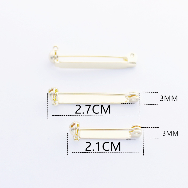 10pcs gold color Brooch Base Pins Blank Safety Lock Brooch Pin Base For DIY Jewelry Making Clothing Findings