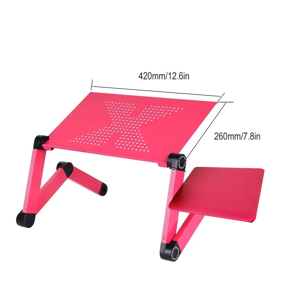Adjustable Aluminum Laptop Desk Table Ergonomic TV Bed Lapdesk Tray PC Notebook Table Desk Stand With Cooling Fan Mouse Pad: TYP 8