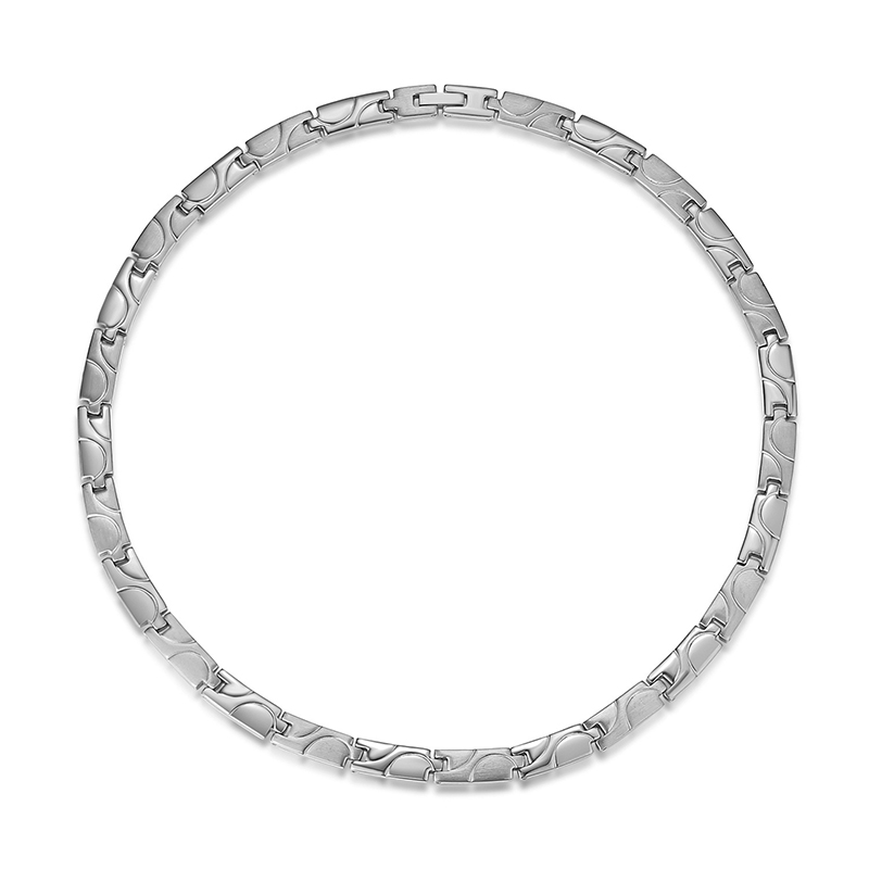 Hapiship-collar de acero inoxidable 316L para hombre y mujer, collar de poder de terapia de energía de germanio 264, de cumpleaños Bestfriend TG4617: Color acero