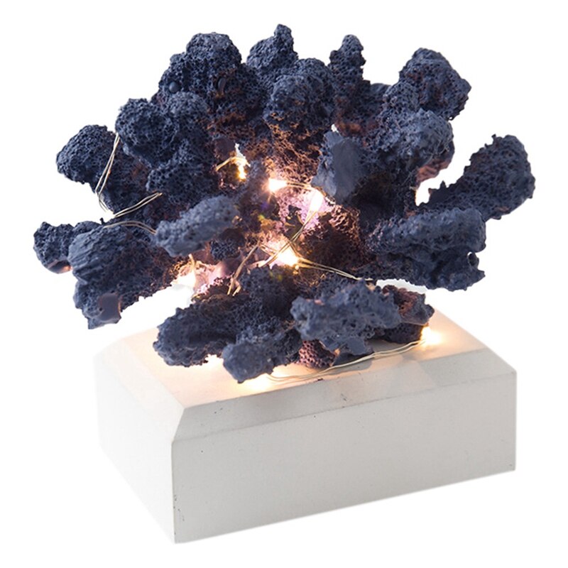 Simulated Resin Coral Jewelry Porch Wine Cabinet Desk Hotel Home Decoration Led Coral Lamp: Light Green