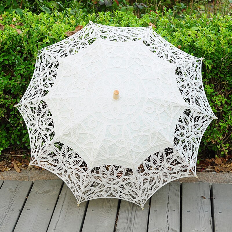 VON LILIENFELD Parasol Bruiloft Zonnescherm Vivienne Battenburg Kant wit