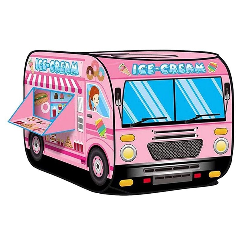Tienda de juegos para niños, camión de helados, casa de juegos plegable para interiores y exteriores, para niños pequeños, niños y niñas: Default Title