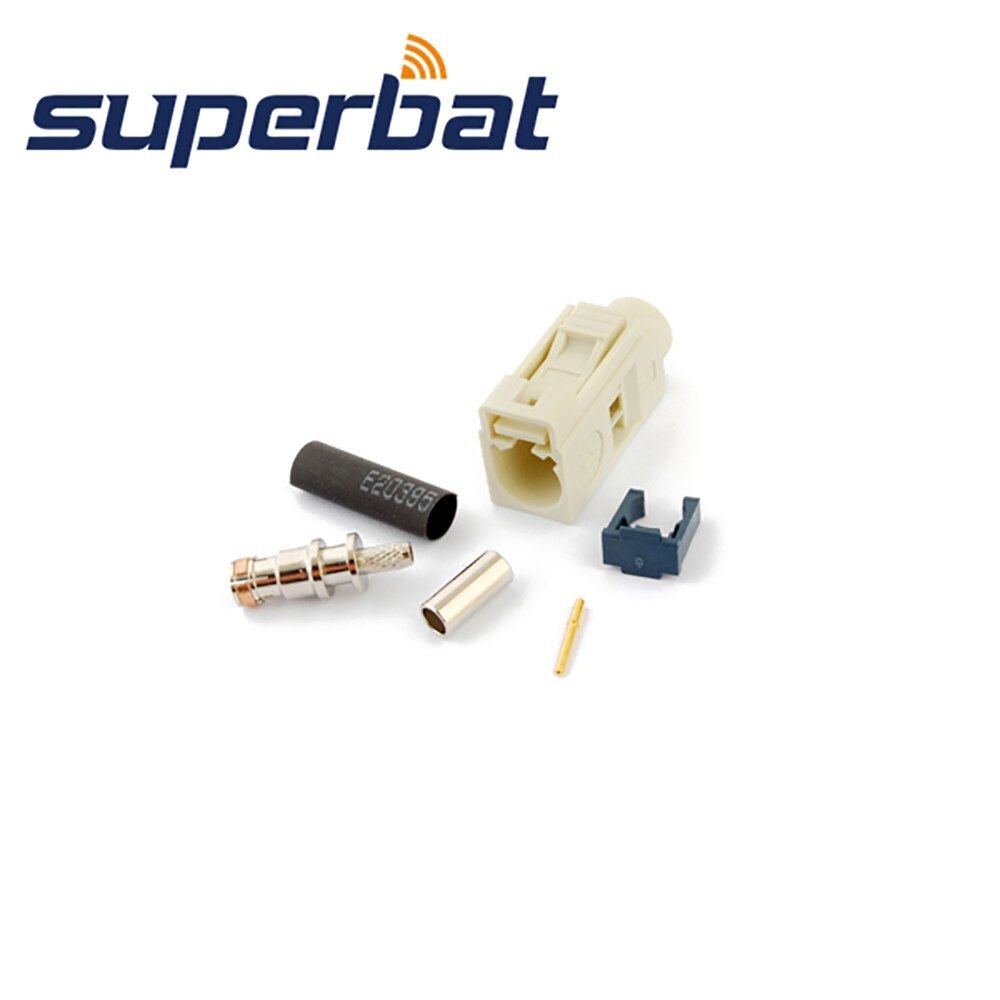 Superbat-conector hembra de crimpado Fakra, 10 piezas, Radio Blanca/9001 con Phantom para Cable RG316 RG174 LMR100