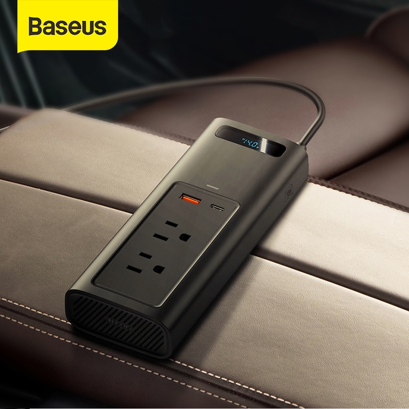 Baseus 150W Auto Omvormer Ac Dual Port Universele 12V Outlets Voor Auto Stofzuiger Heater Auto-Oplader adapter Voor Telefoons Tabletten